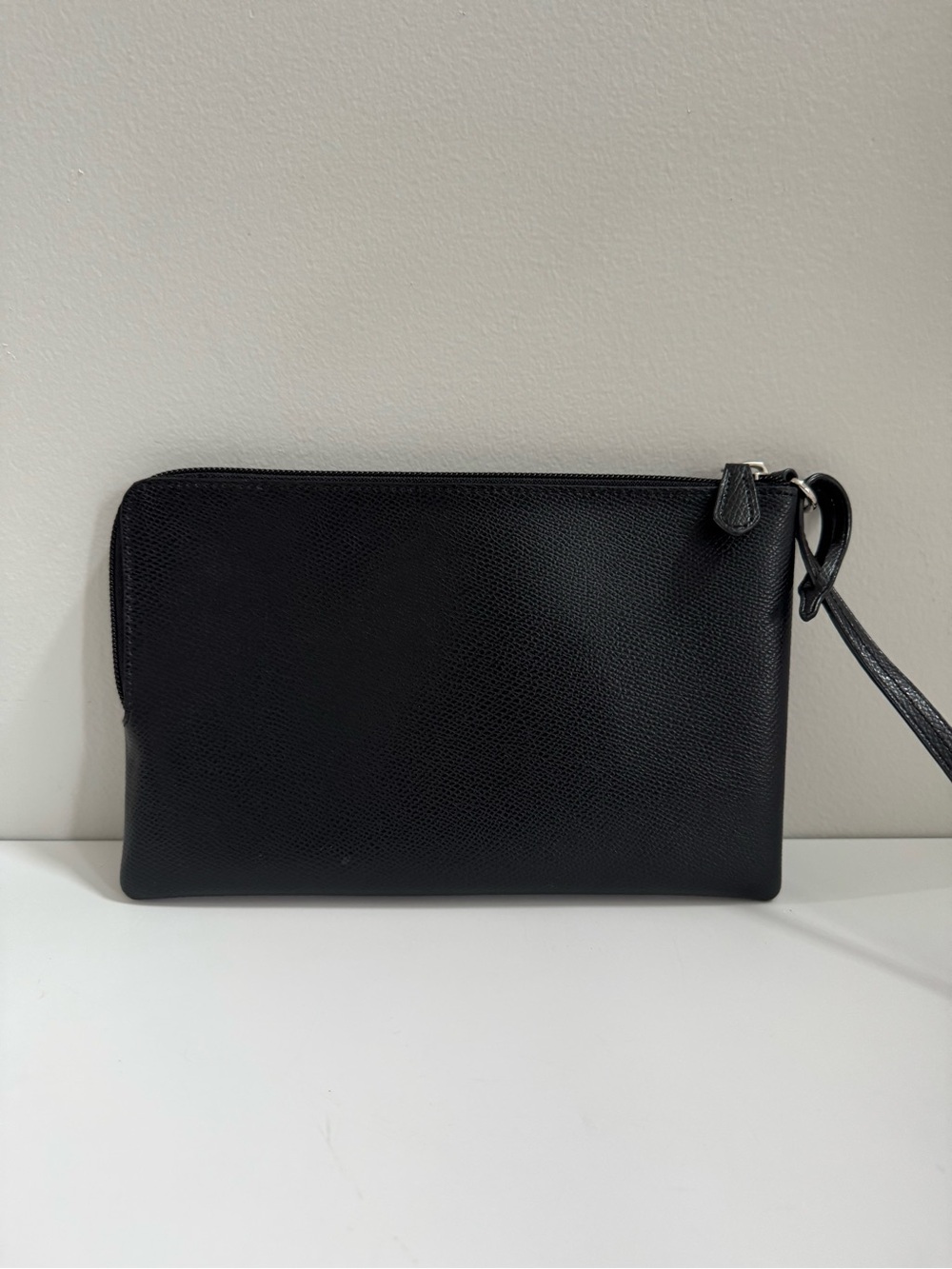 Coach Storypatch Creed Black & Purple Pebbled Leather Wristlet Clutch - Picture 3 of 7
